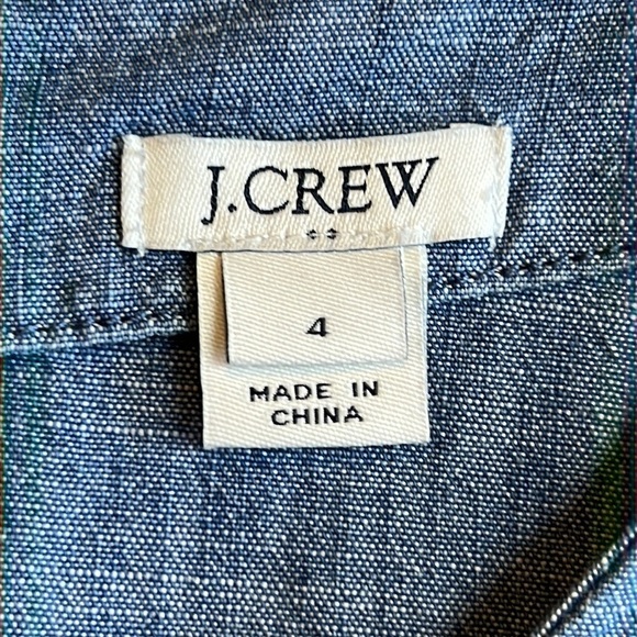 J Crew Chambray Ruffle 3/4 sleeve Dress size 4 - Picture 5 of 9